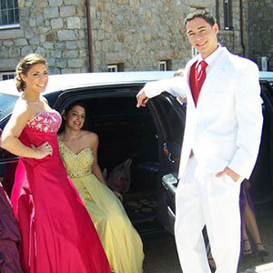 prom limo group of teens