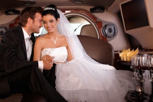 this couple used wedding limo rental service